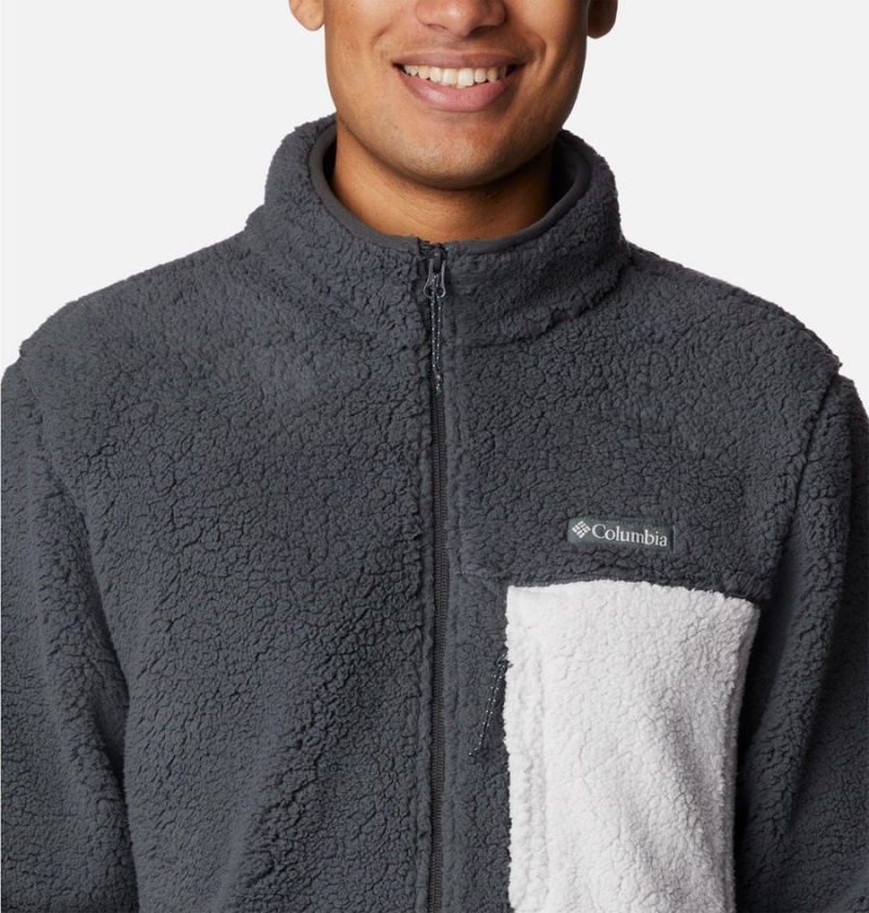 Grey Columbia Mountainside Heavyweight Sherpa Men's Fleece Jacket | 23065NGUJ