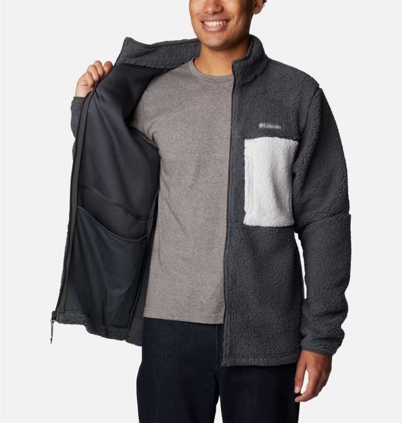 Grey Columbia Mountainside Heavyweight Sherpa Men's Fleece Jacket | 23065NGUJ