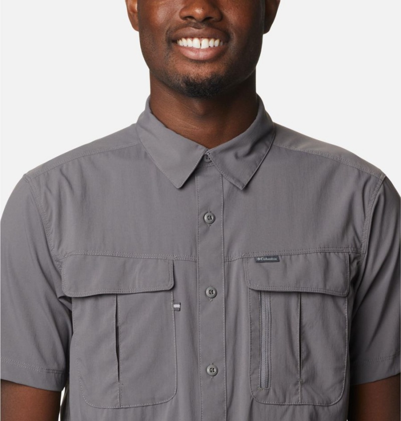 Grey Columbia Newton Ridge II Short Sleeve Men's Shirt | 02987VYDO