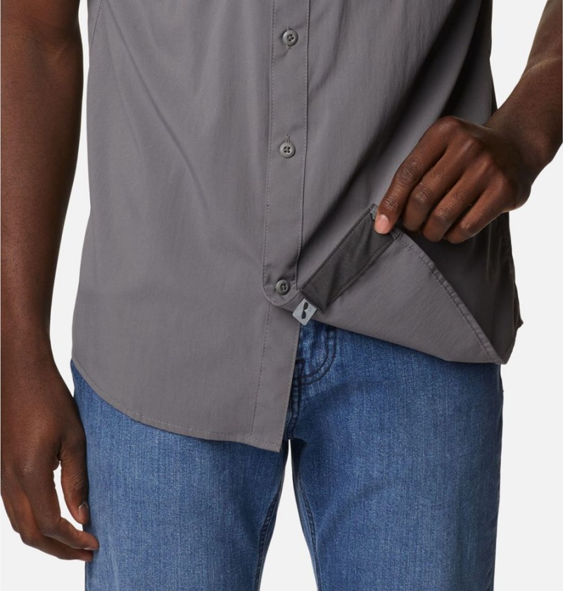 Grey Columbia Newton Ridge II Short Sleeve Men's Shirt | 02987VYDO