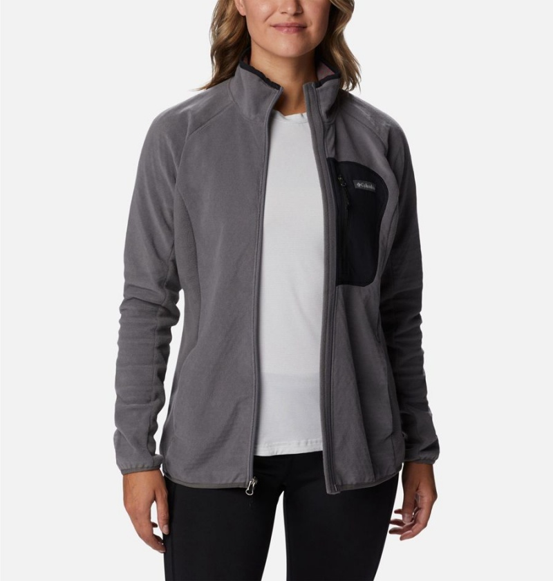 Grey Columbia Outdoor Tracks Full Zip Women's Fleece Jacket | 72480CGFV