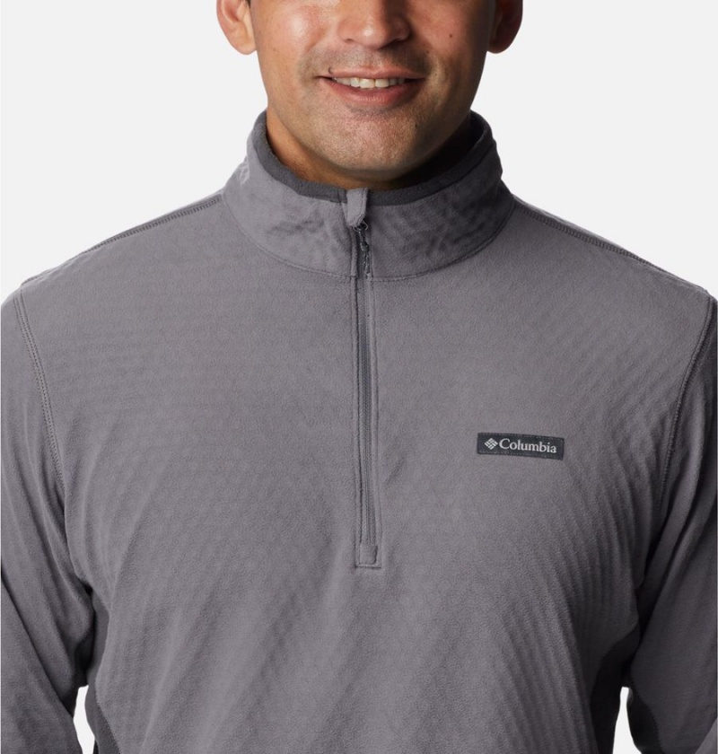 Grey Columbia Overlook Pass Half Zip Shirt Men's Pullover | 04921JHWL