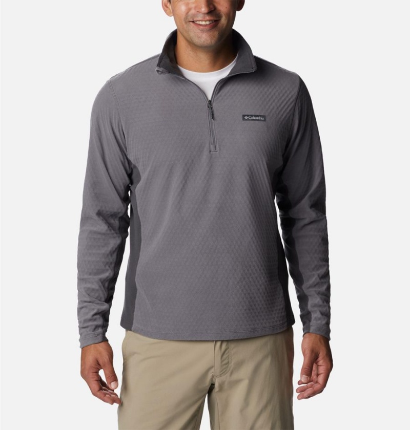 Grey Columbia Overlook Pass Half Zip Shirt Men\'s Pullover | 04921JHWL