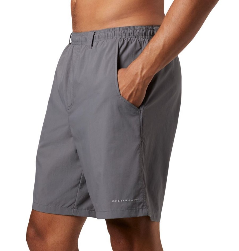 Grey Columbia PFG Backcast III Water Men's Shorts | 19403PVNW