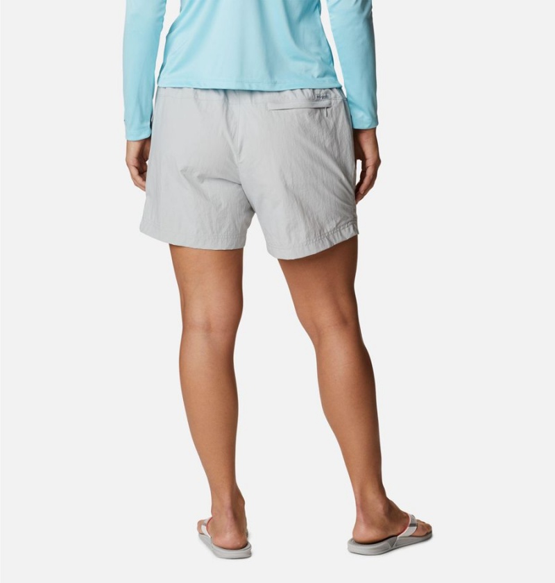 Grey Columbia PFG Backcast Water Women's Shorts | 20637YQHN