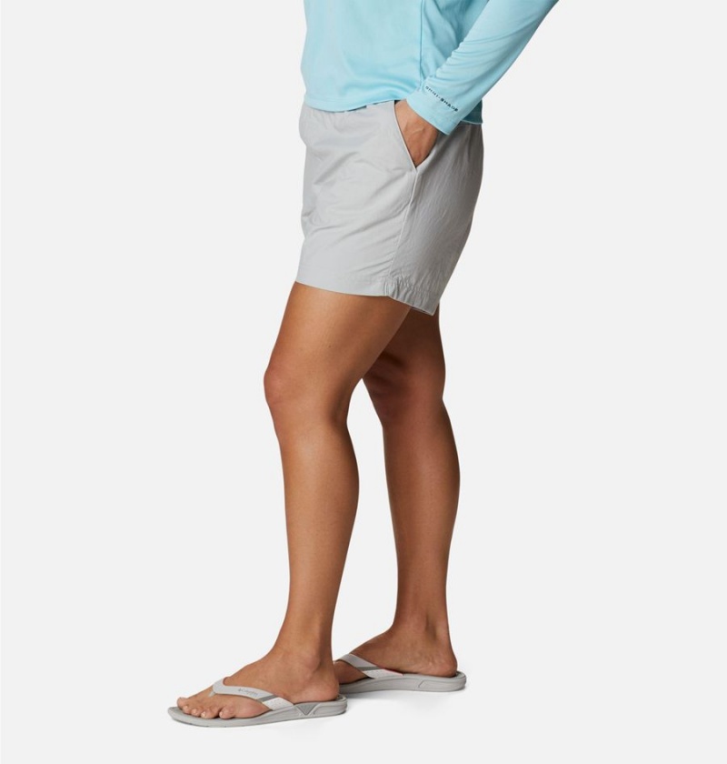 Grey Columbia PFG Backcast Water Women's Shorts | 20637YQHN