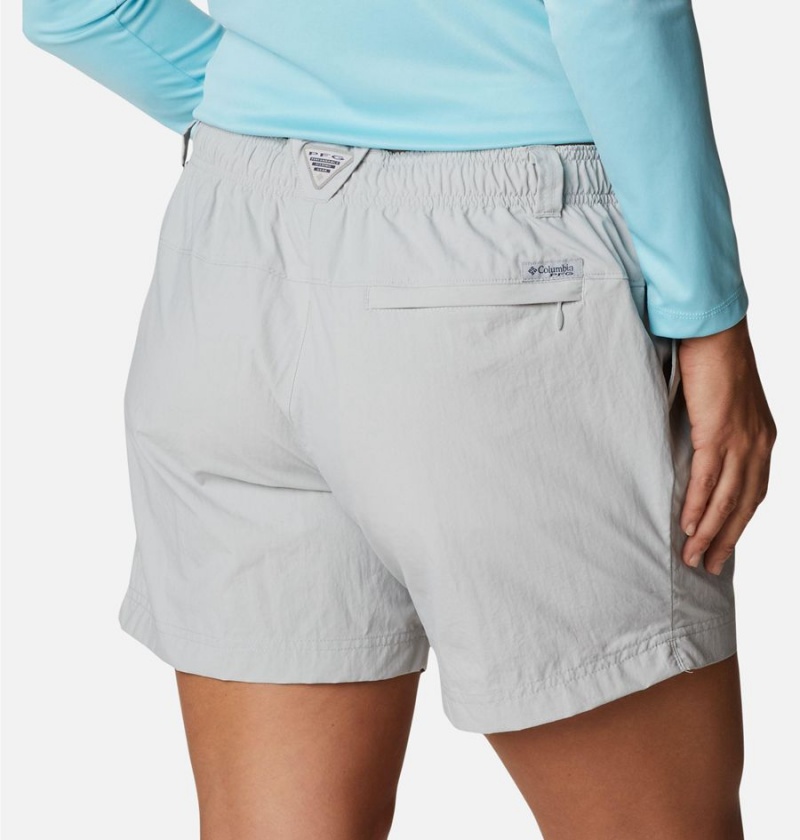 Grey Columbia PFG Backcast Water Women's Shorts | 20637YQHN