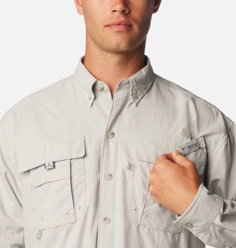 Grey Columbia PFG Bahama II Long Sleeve Men's Shirt | 91706DIWO