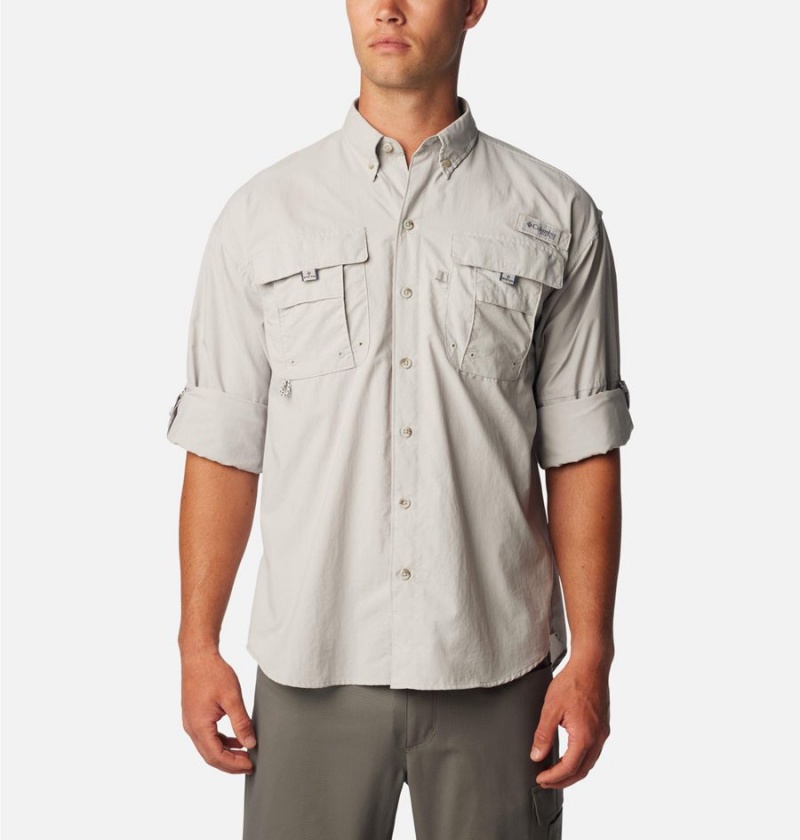 Grey Columbia PFG Bahama II Long Sleeve Men's Shirt | 91706DIWO