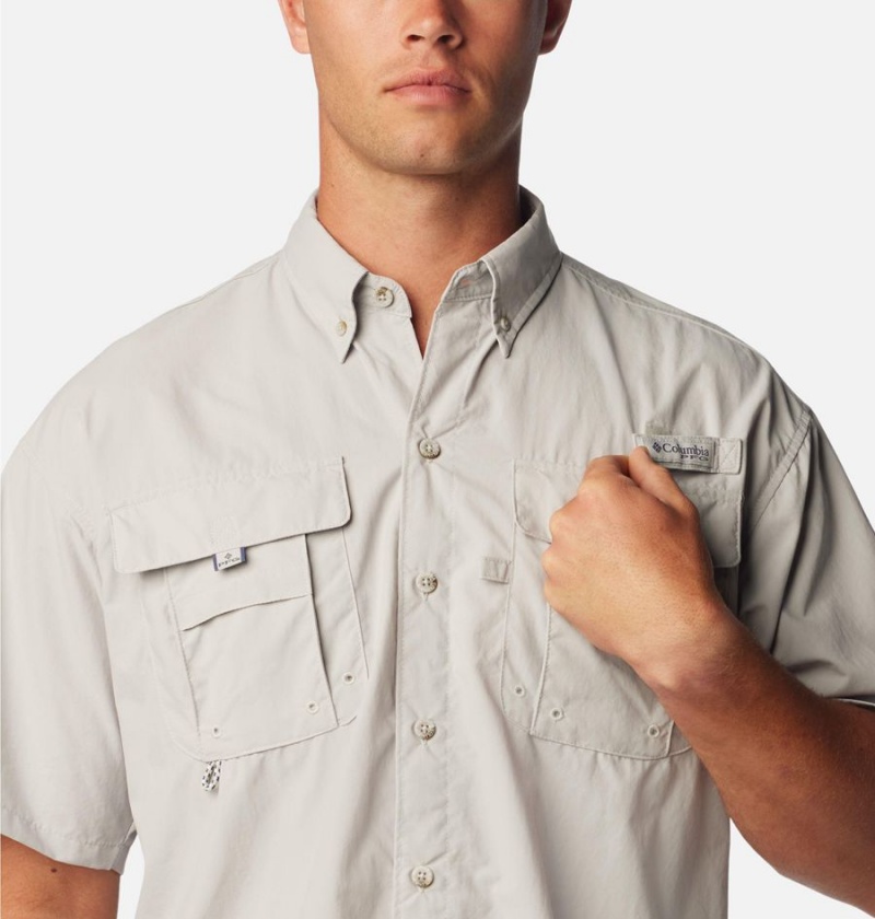 Grey Columbia PFG Bahama II Short Sleeve Men's Shirt | 68532WXNI