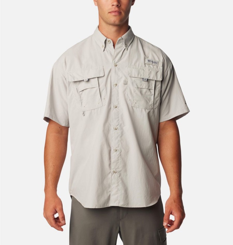 Grey Columbia PFG Bahama II Short Sleeve Men\'s Shirt | 68532WXNI