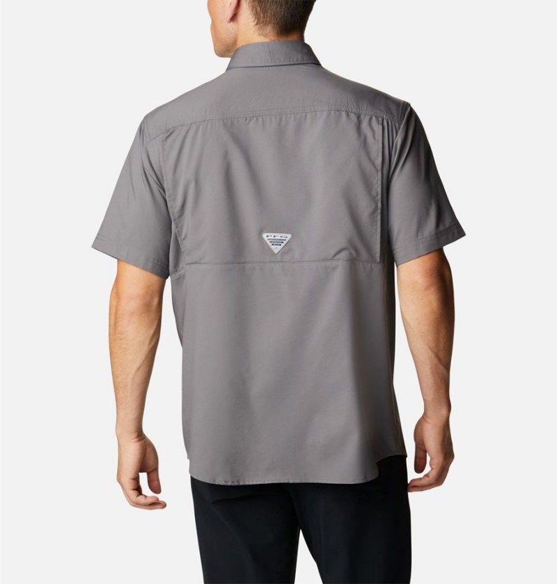 Grey Columbia PFG Drift Guide Woven Short Sleeve Men's Shirt | 15028BRQX