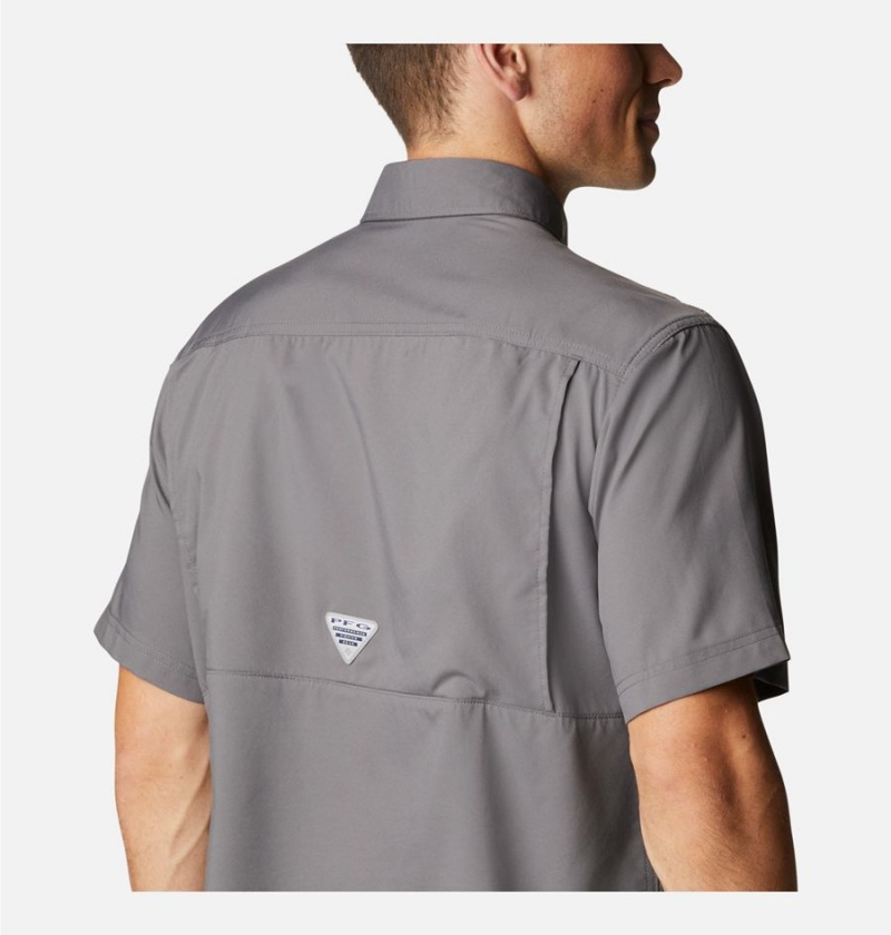 Grey Columbia PFG Drift Guide Woven Short Sleeve Men's Shirt | 15028BRQX