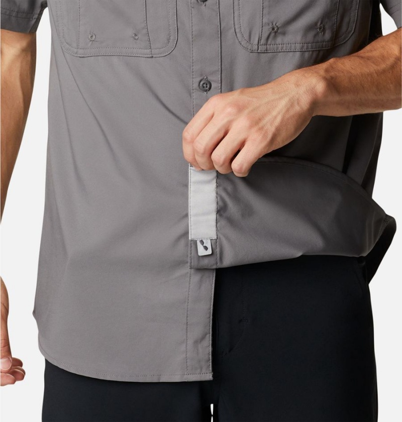 Grey Columbia PFG Drift Guide Woven Short Sleeve Men's Shirt | 15028BRQX