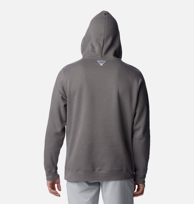 Grey Columbia PFG Elements Men's Hoodie | 71095QCTE