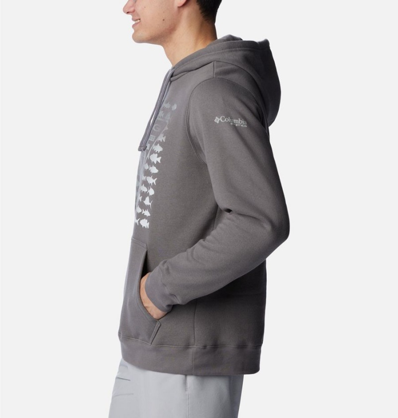 Grey Columbia PFG Elements Men's Hoodie | 71095QCTE