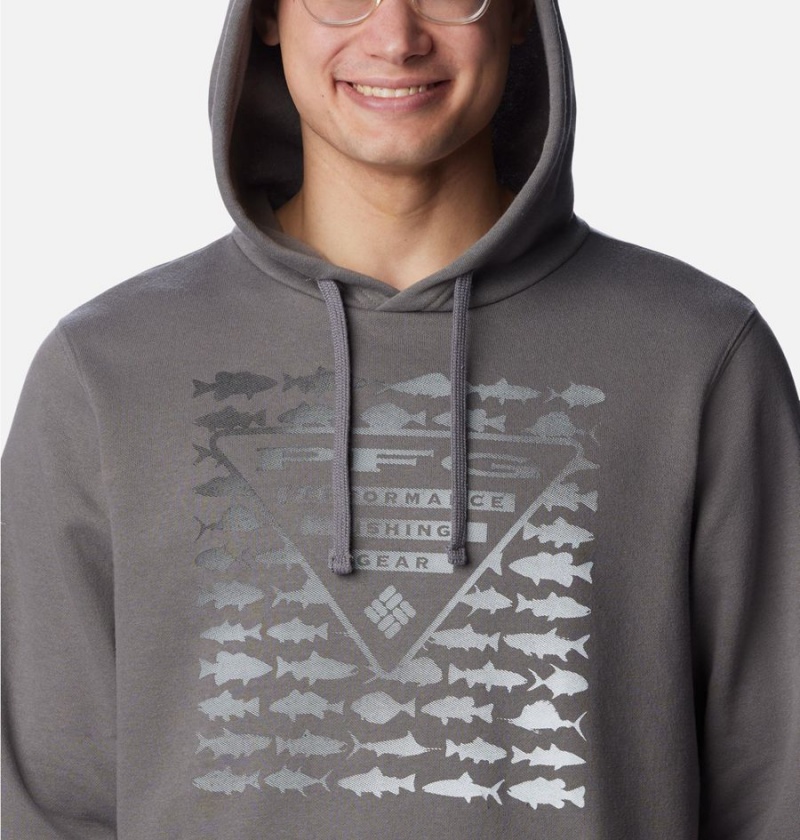 Grey Columbia PFG Elements Men's Hoodie | 71095QCTE