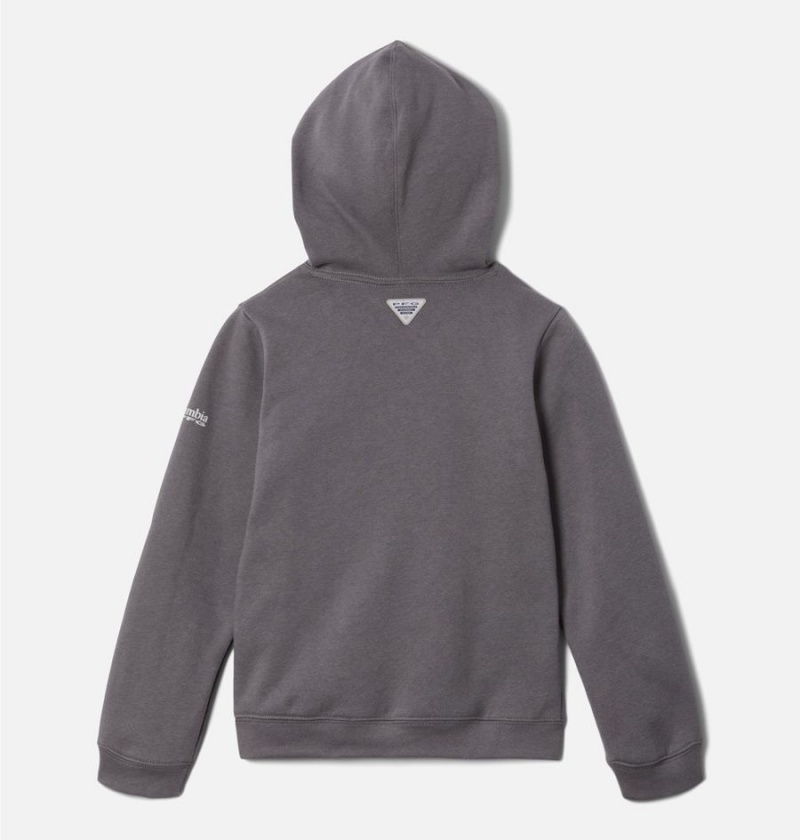 Grey Columbia PFG Elements Pullover Kids' Hoodie | 92374TKZM