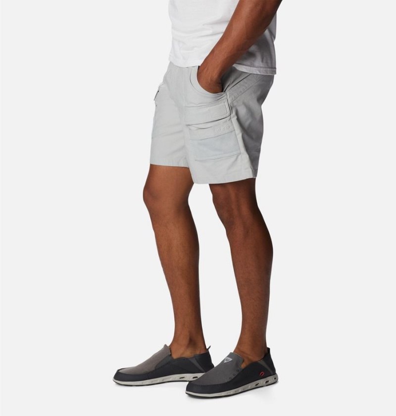 Grey Columbia PFG Half Moon III Men's Shorts | 58760NORS