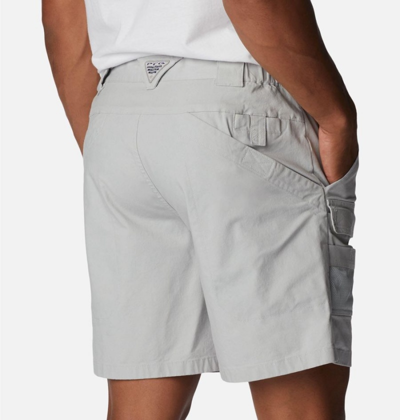 Grey Columbia PFG Half Moon III Men's Shorts | 58760NORS