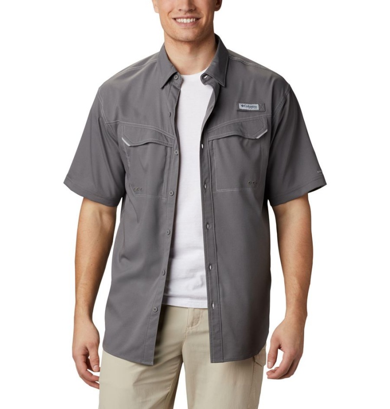 Grey Columbia PFG Low Drag Offshore Short Sleeve Men\'s Shirt | 23791FPMW