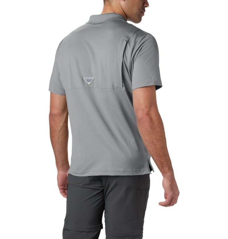 Grey Columbia PFG Skiff Cast Men's Polo Shirt | 45078LPSR