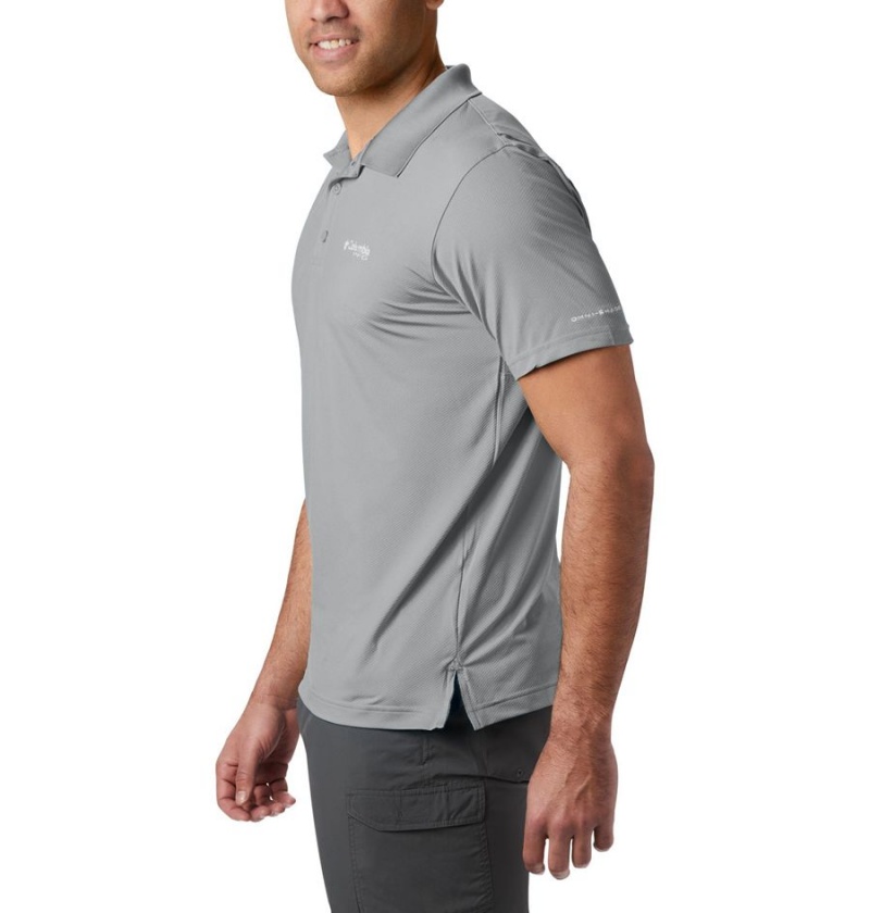 Grey Columbia PFG Skiff Cast Men's Polo Shirt | 45078LPSR