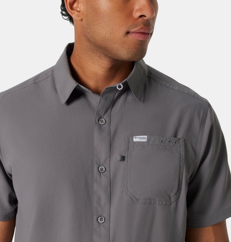 Grey Columbia PFG Slack Tide Camp Men's Shirt | 60543RZIN