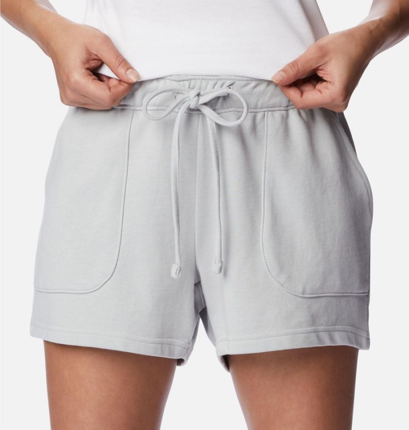 Grey Columbia PFG Slack Water French Terry Women's Shorts | 57108UDQG