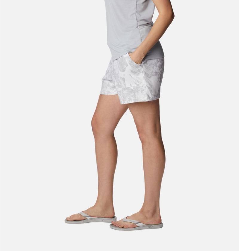 Grey Columbia PFG Slack Water French Terry Women's Shorts | 78093YNDQ