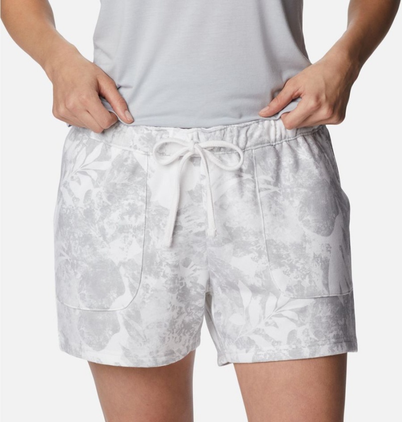 Grey Columbia PFG Slack Water French Terry Women's Shorts | 78093YNDQ