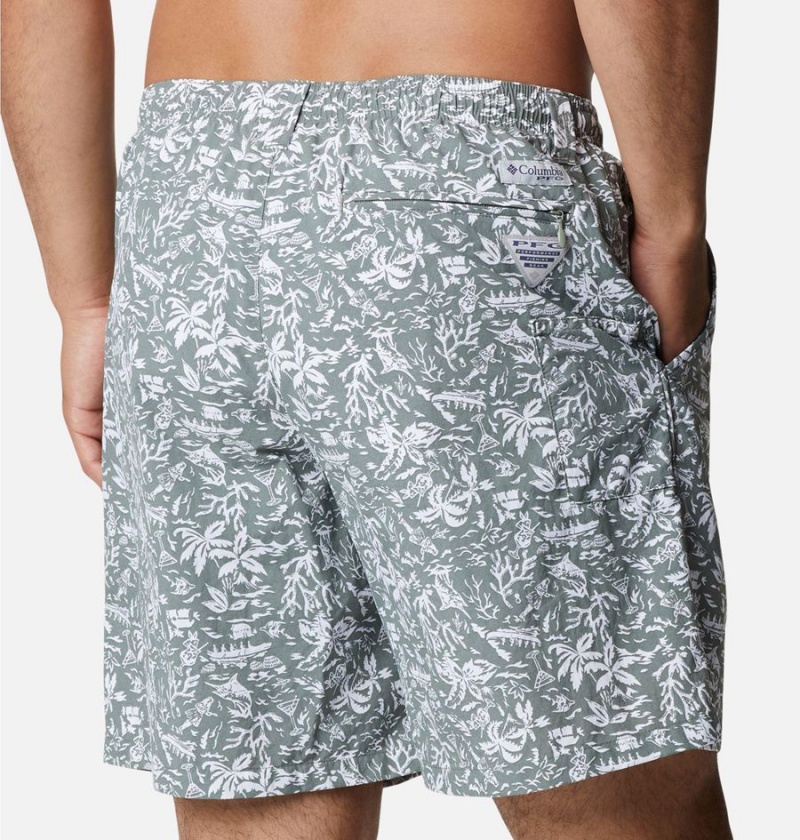 Grey Columbia PFG Super Backcast Water Men's Shorts | 18673NQDT