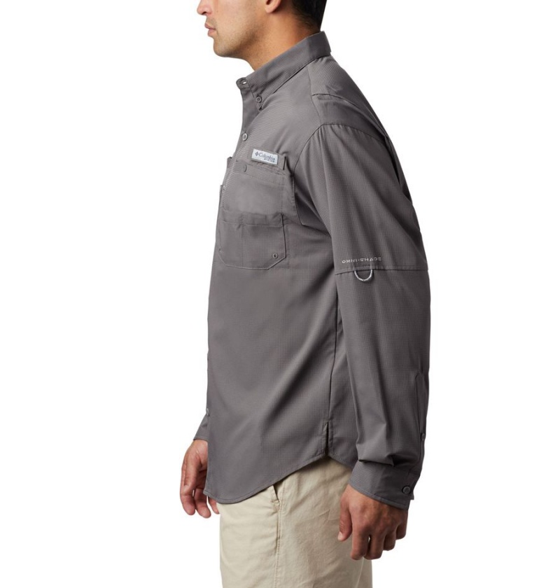 Grey Columbia PFG Tamiami II Long Sleeve Men's Shirt | 34176LQOX