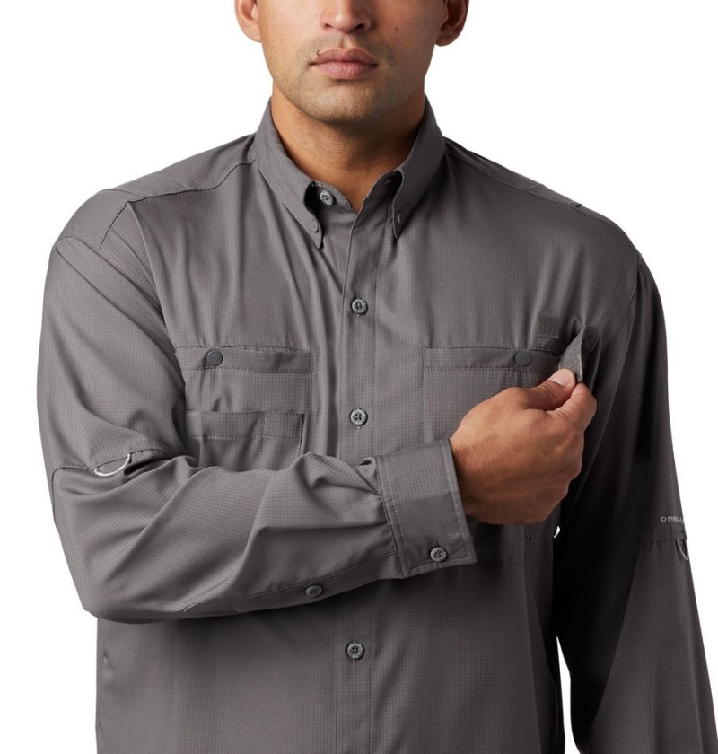 Grey Columbia PFG Tamiami II Long Sleeve Men's Shirt | 34176LQOX