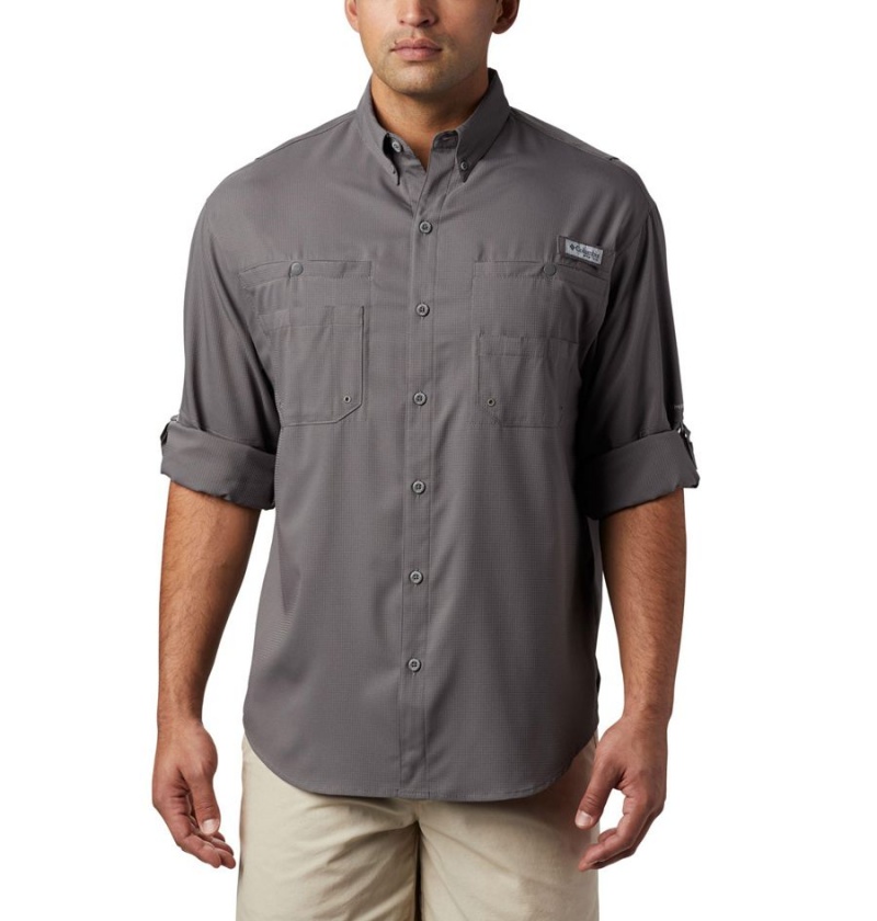 Grey Columbia PFG Tamiami II Long Sleeve Men's Shirt | 34176LQOX