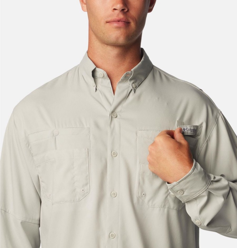 Grey Columbia PFG Tamiami II Long Sleeve Men's Shirt | 25743DZOM