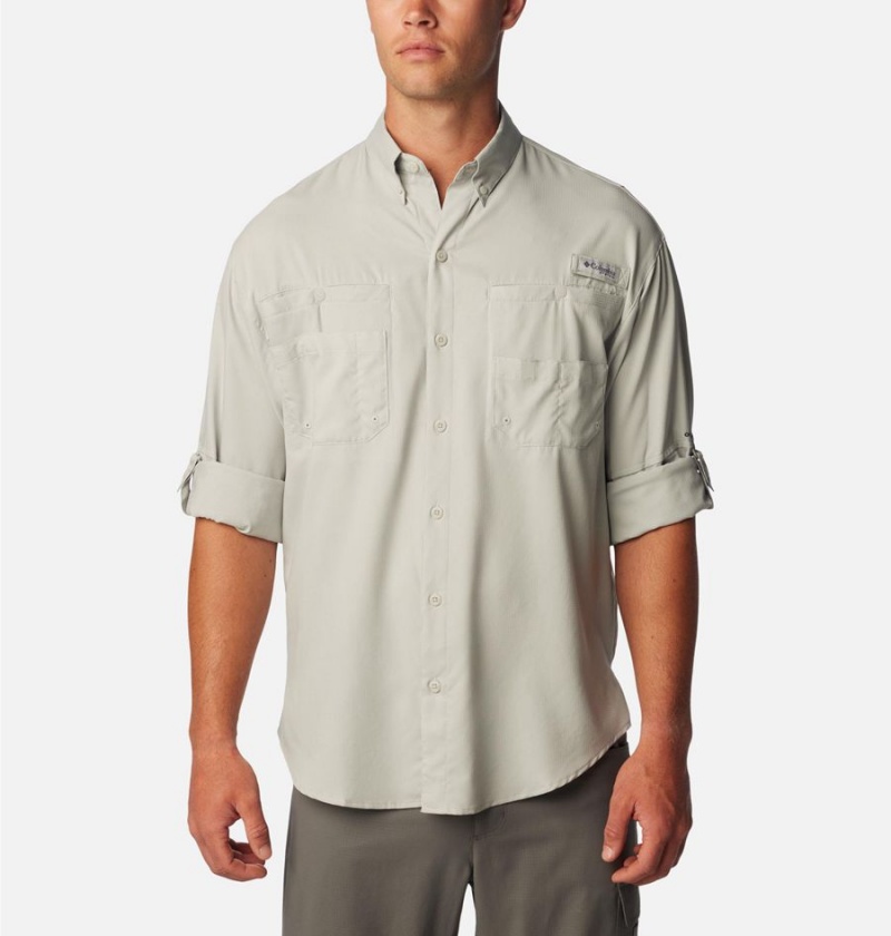 Grey Columbia PFG Tamiami II Long Sleeve Men's Shirt | 25743DZOM