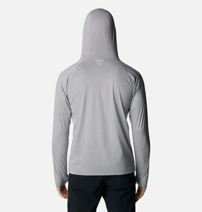 Grey Columbia PFG Terminal Deflector Ice Men's Hoodie | 54623ZVIJ