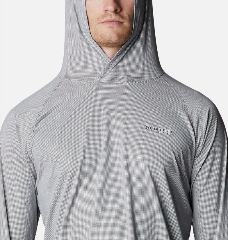 Grey Columbia PFG Terminal Deflector Ice Men's Hoodie | 54623ZVIJ