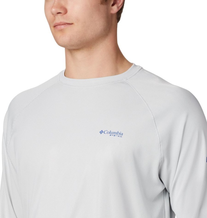 Grey Columbia PFG Terminal Deflector Long Sleeve Men's T-Shirt | 23418NIZO