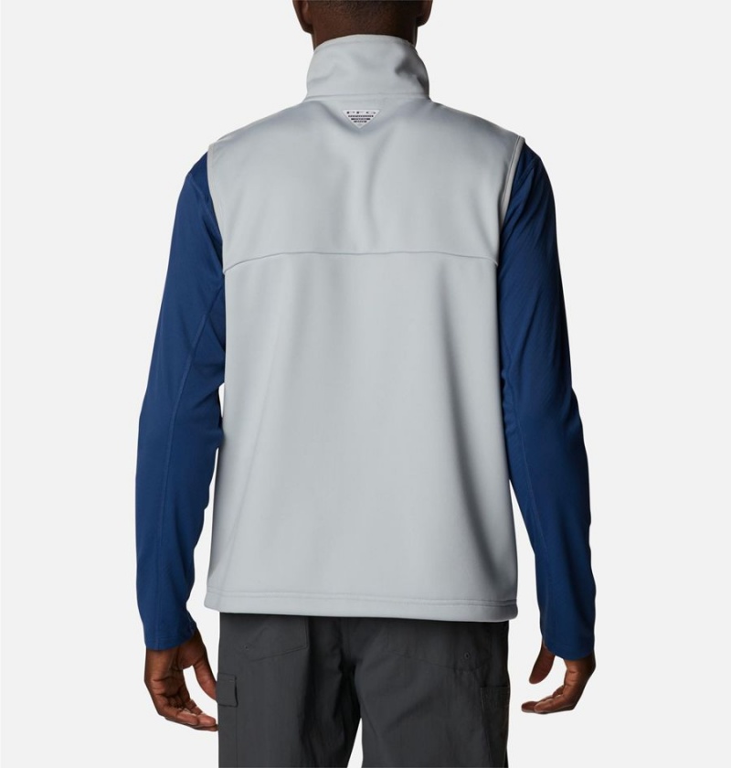 Grey Columbia PFG Terminal Stretch Softshell Men's Vest | 74328TAPQ