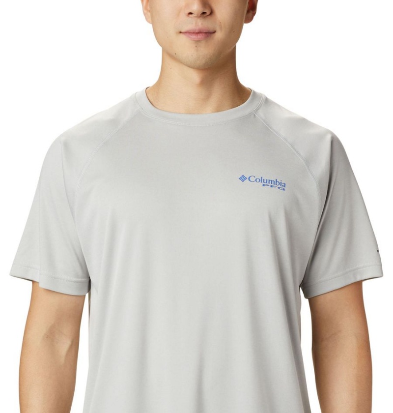 Grey Columbia PFG Terminal Tackle Heather Short Sleeve Men's T-Shirt | 12967EXKQ