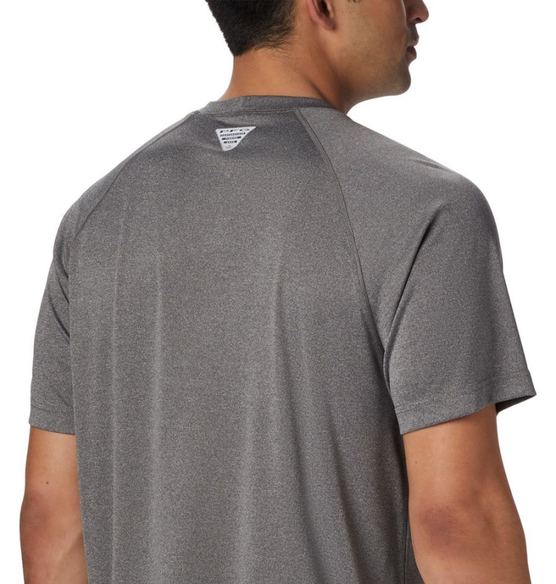 Grey Columbia PFG Terminal Tackle Heather Short Sleeve Men's T-Shirt | 38051KXHF