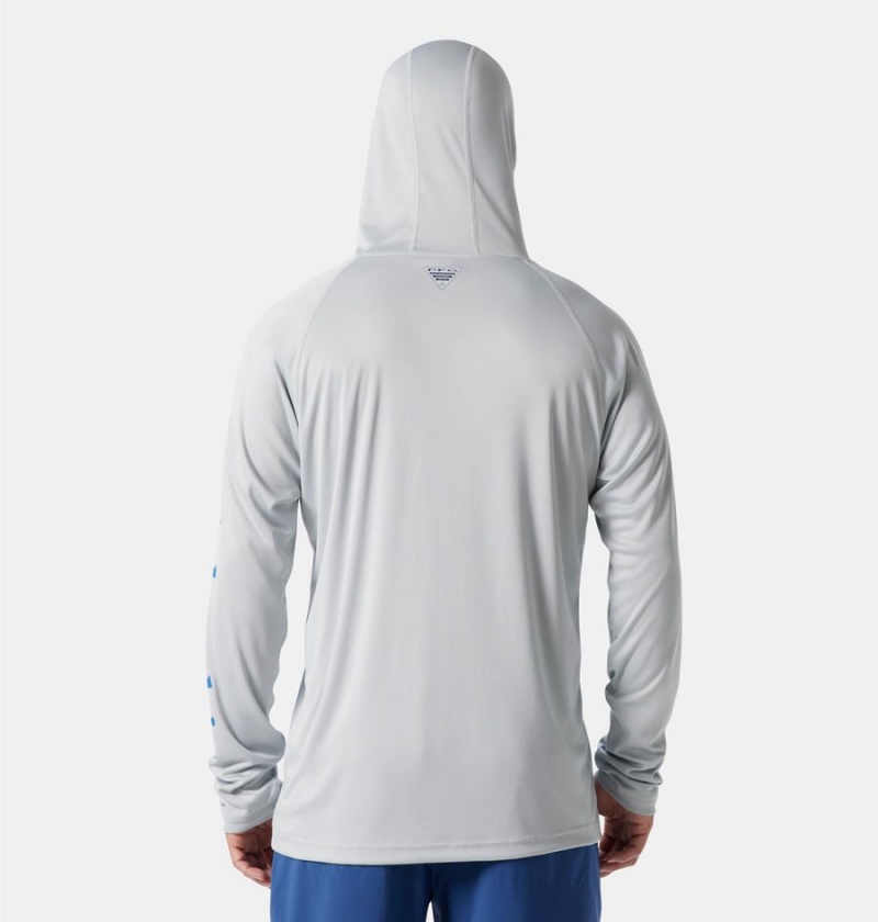 Grey Columbia PFG Terminal Tackle Men's Hoodie | 87350UVMO