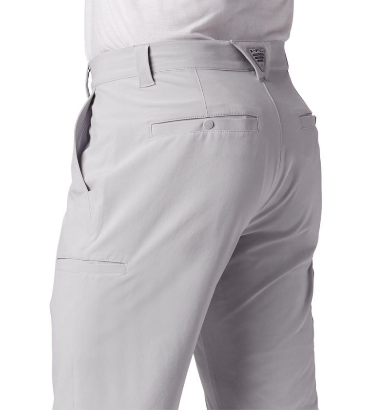 Grey Columbia PFG Terminal Tackle Men's Pants | 91847KPYA