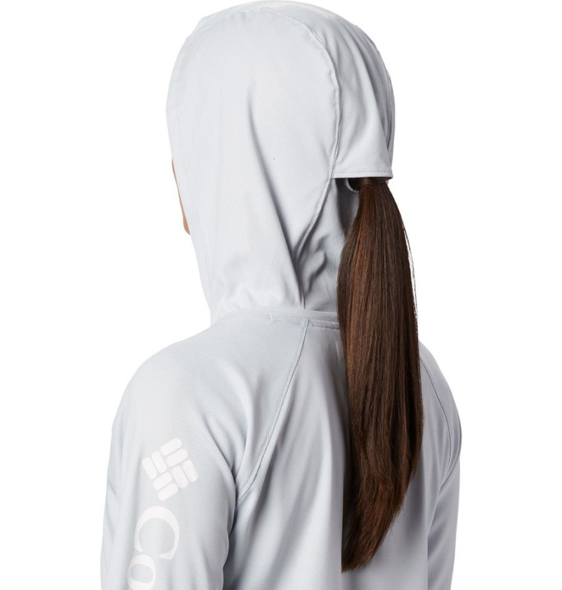 Grey Columbia PFG Tidal Deflector Women's Hoodie | 53106WXKD