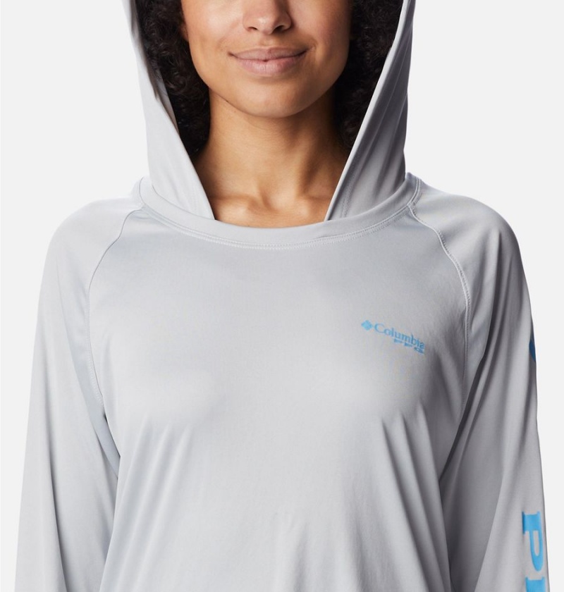 Grey Columbia PFG Tidal Tee Women's Hoodie | 54803JROV