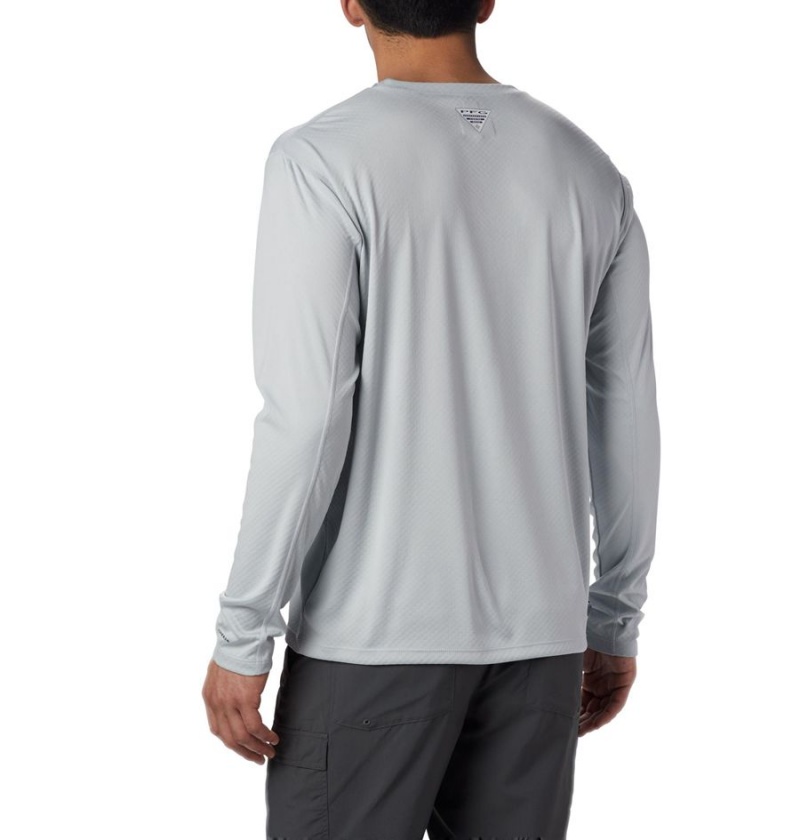 Grey Columbia PFG Zero Rules Long Sleeve Men's T-Shirt | 54693ARKN