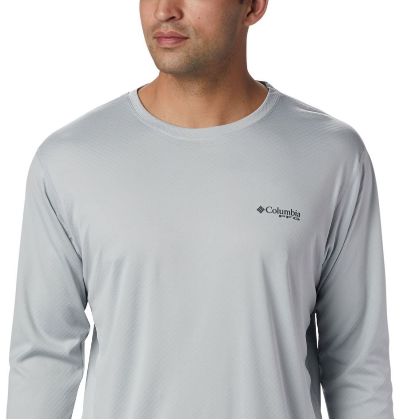 Grey Columbia PFG Zero Rules Long Sleeve Men's T-Shirt | 54693ARKN