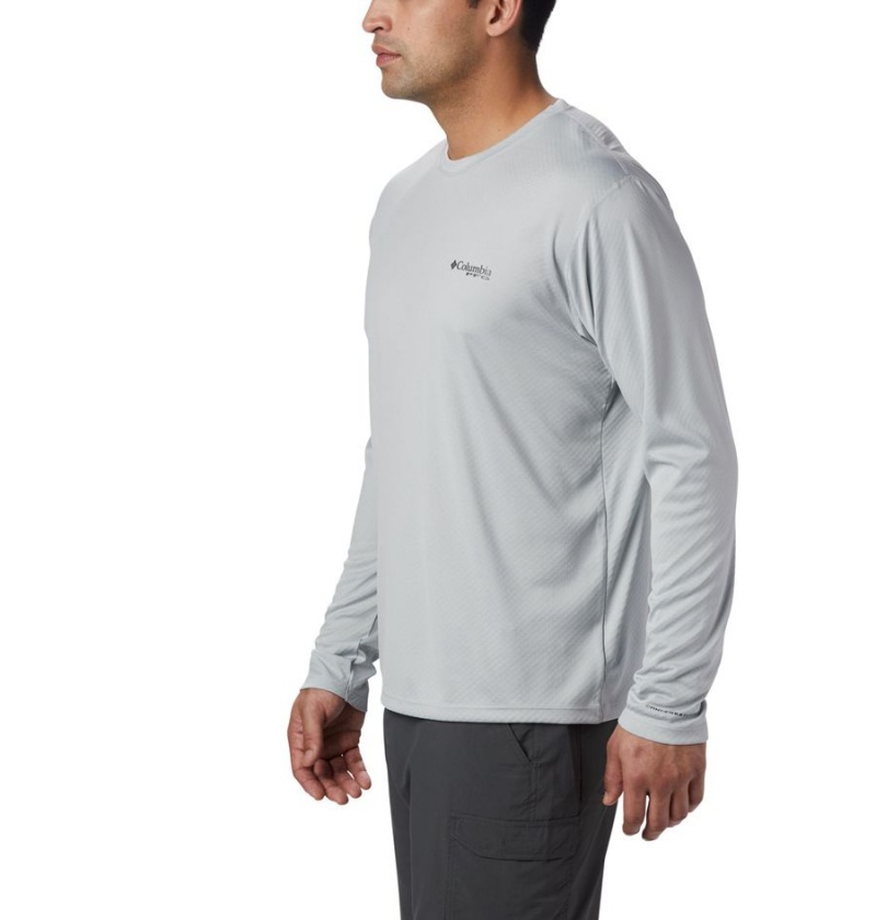 Grey Columbia PFG Zero Rules Long Sleeve Men's T-Shirt | 54693ARKN